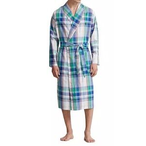 Polo Ralph Lauren Small/Medium Conley PlaidWoven Cotton Robe House Coat New